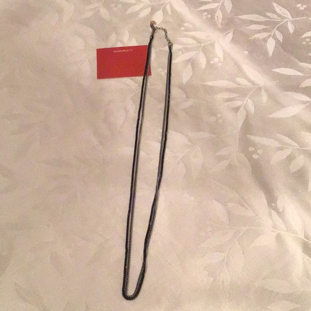 Pretty two tone long layering Sabika necklace.